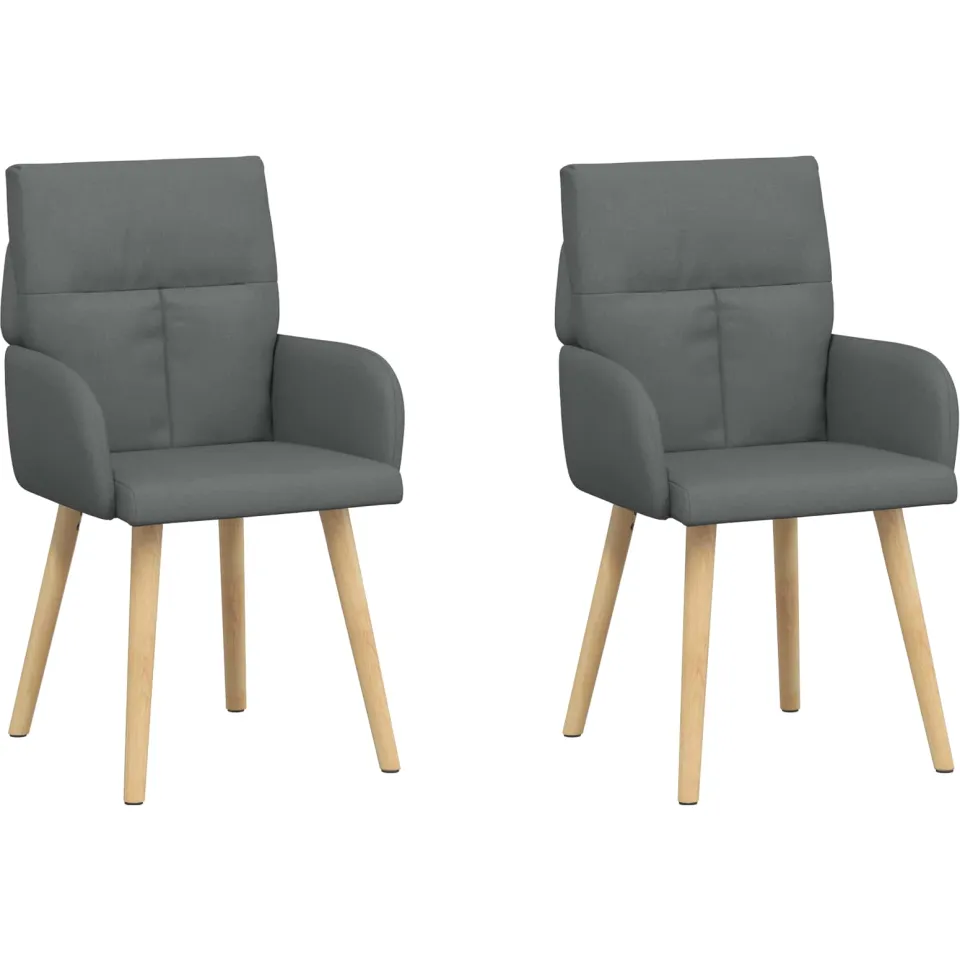 vidaXL Eettafelstoelen 2 st Stof Donkergrijs 60 x 56 x 93 cm, foto 3
