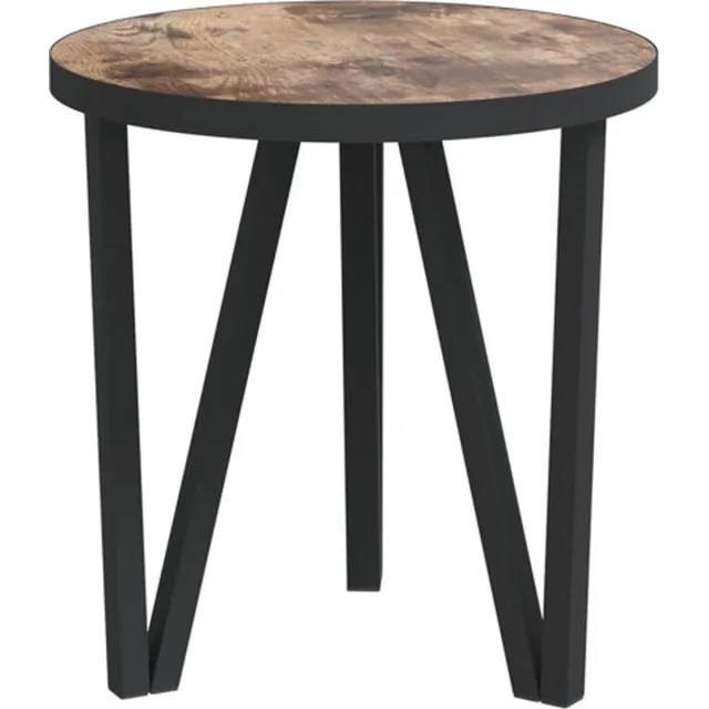 vidaXL Salontafel - Ø35 - cm - MDF - zwart - en - geel zwart en geel