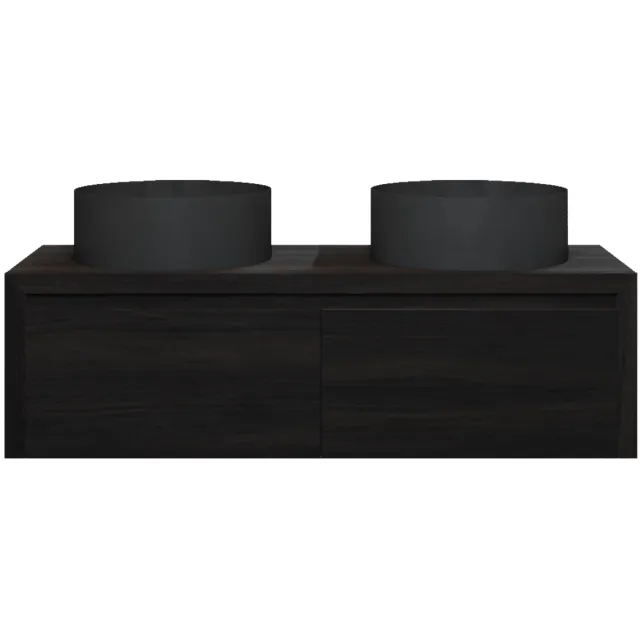 Gliss Design Badkamermeubelset Gliss Ares 120 cm Met Waskom Met 2 Lades Charcoal Zwart