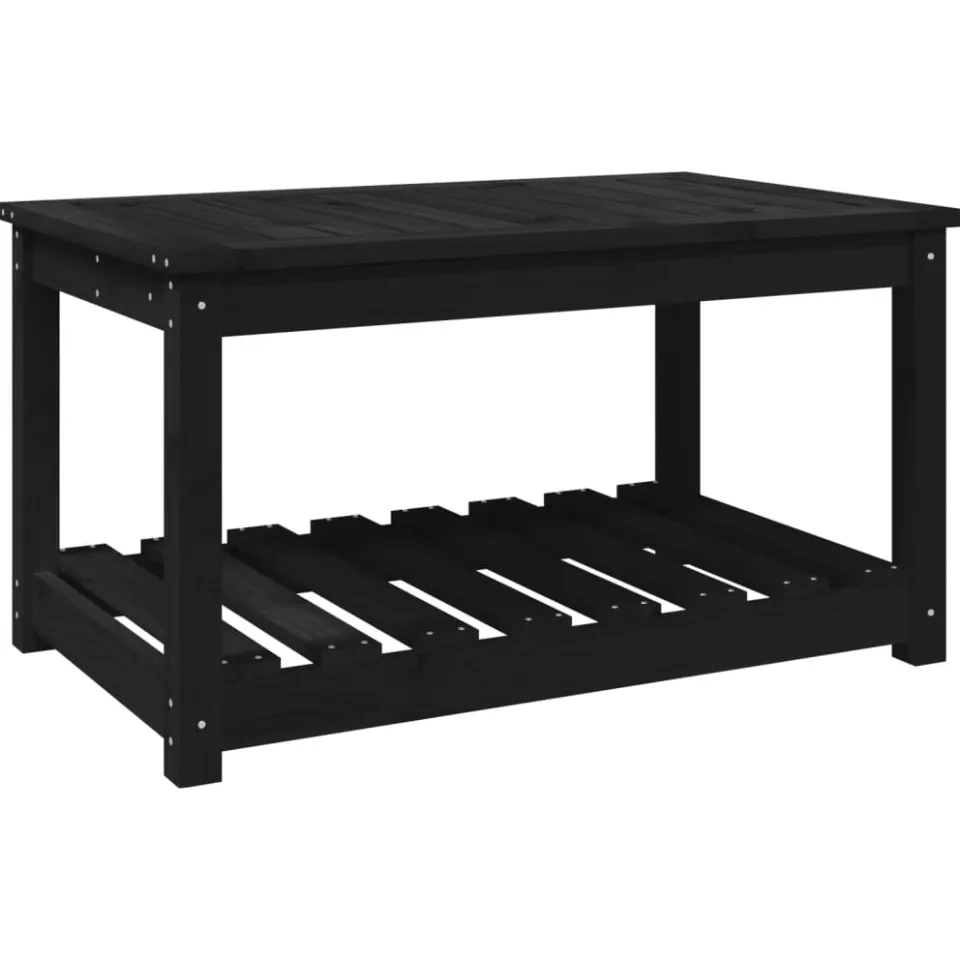 vidaXL Tuintafel 82,5x50,5x45 cm massief grenenhout zwart