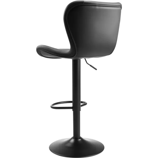 Vevor barkrukken 4-pack moderne barkrukken van PU-leer, 360° draaibare bistrokruk met rugleuning en voetensteun, in hoogte verstelbare keukenkruk (draagvermogen 149,7 kg) voor eetkamer, zwart