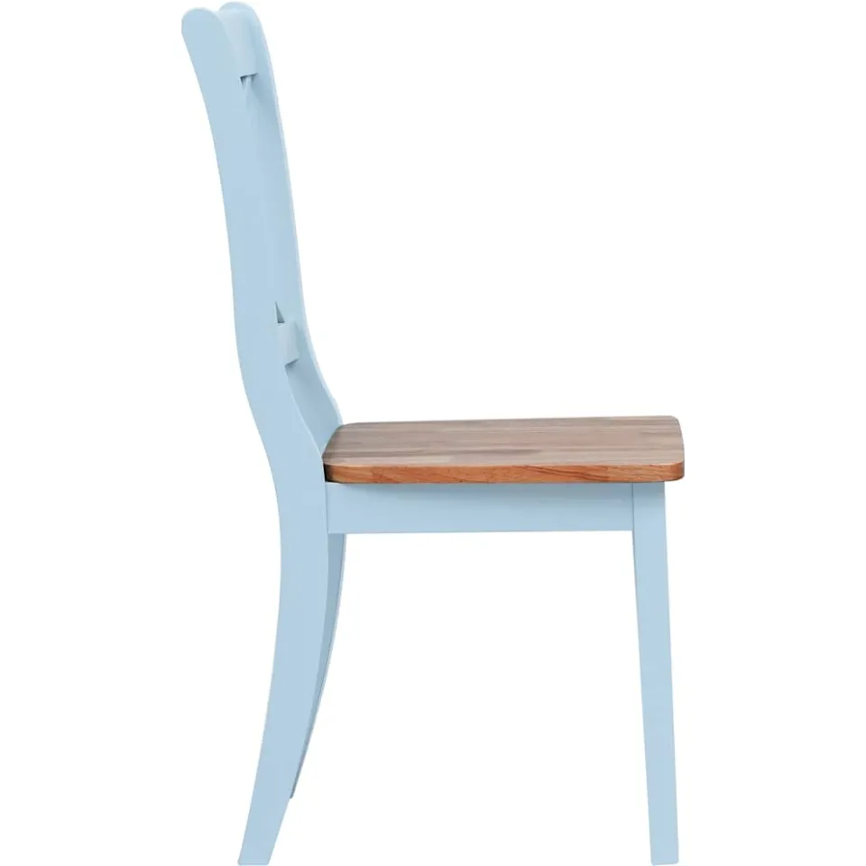 vidaXL Eetkamerstoelen 6 st massief rubberwood grijs en naturel, foto 4