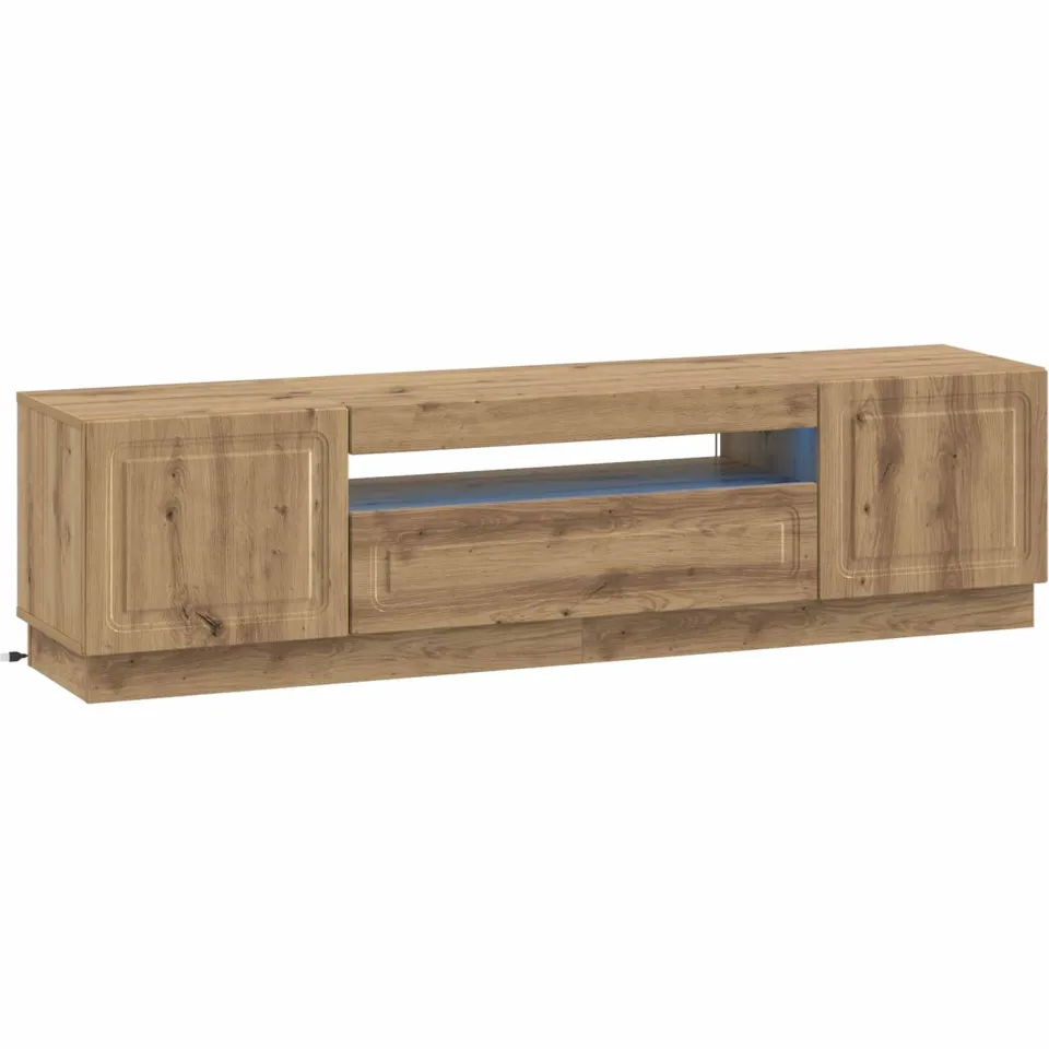 vidaXL LED tv-meubel Artisanaal eiken Bewerkt hout, foto 3