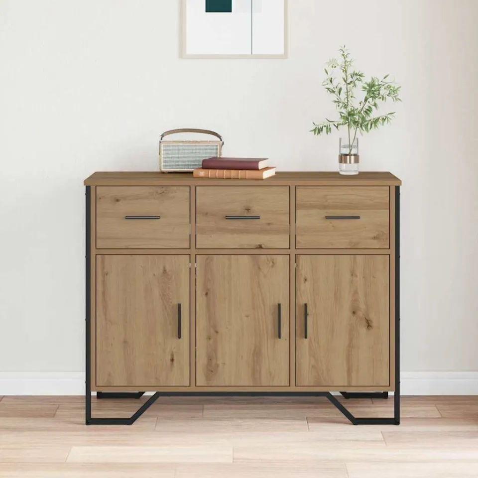 vidaXL Dressoir Artisan Eiken 97 x 32,5 x 74,5 cm, foto 4
