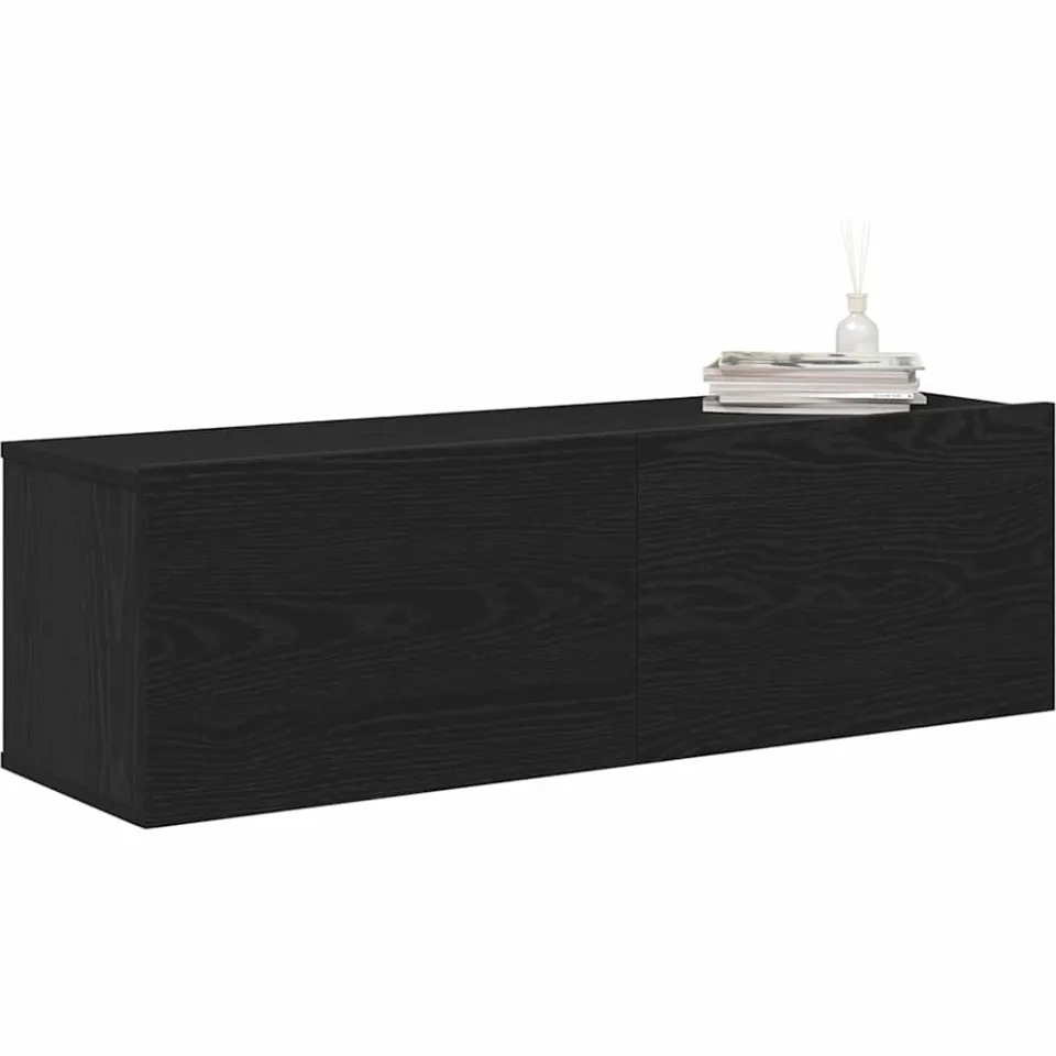 vidaXL TV-kast 2 st Zwart Bewerkt hout