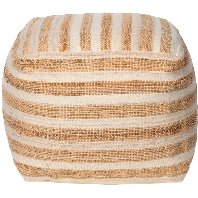 Atmooz Poef Mac - 50x50x40 cm - Jute & Wol - Ivoor MY:77