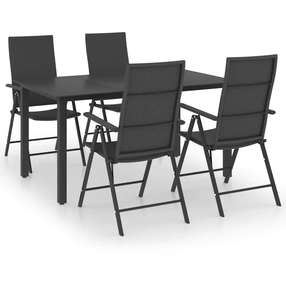 vidaXL 5-delige Tuinset zwart