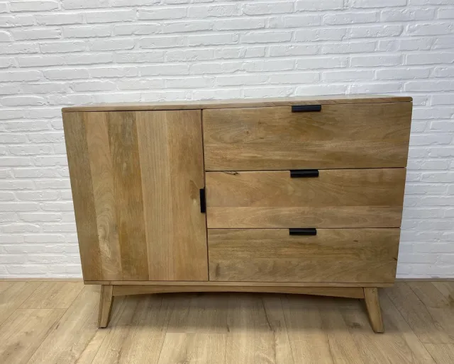Mangohouten dressoir Joyce met deur en lades