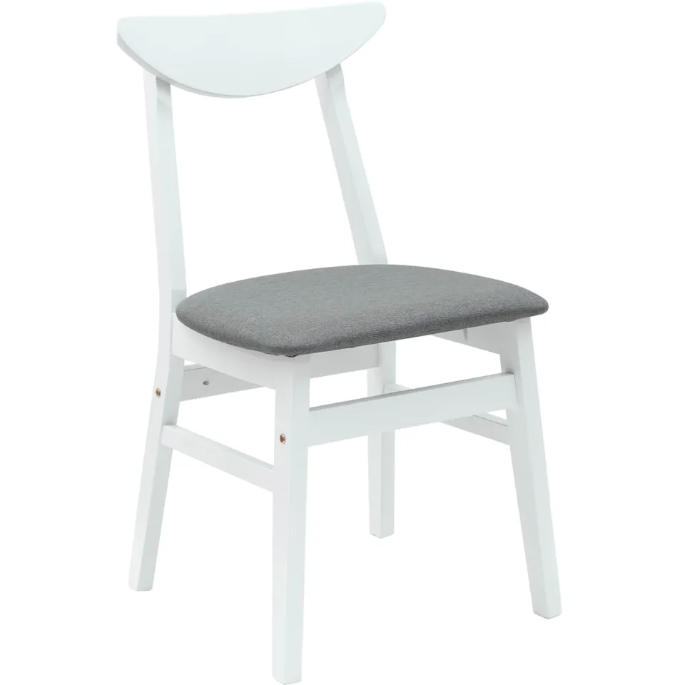 vidaXL Eettafelstoelen 2 st Massief Rubberhout Wit 42 x 47.5 x 81 cm, foto 4
