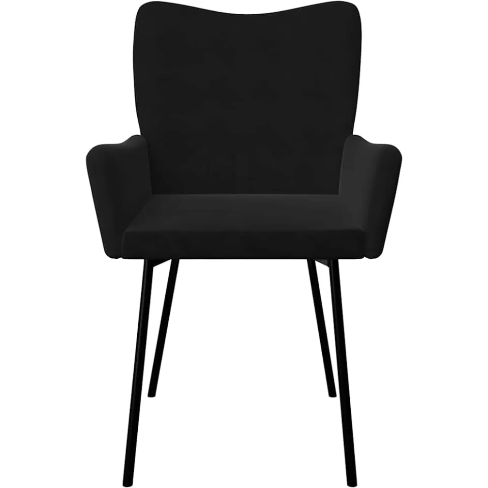 vidaXL Eetkamerstoelen 2 st fluweel zwart, foto 4