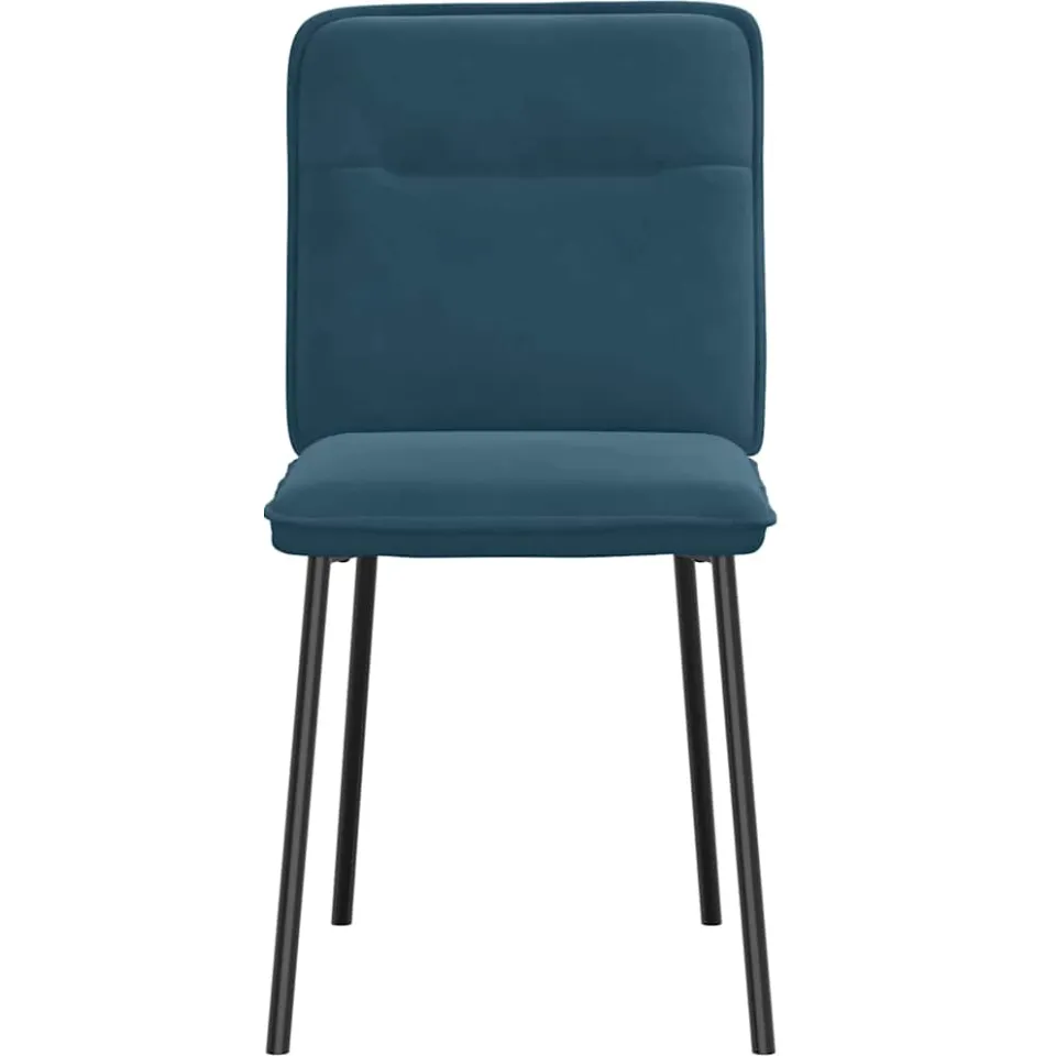 vidaXL Eetkamerstoelen 4 st fluweel blauw, foto 4