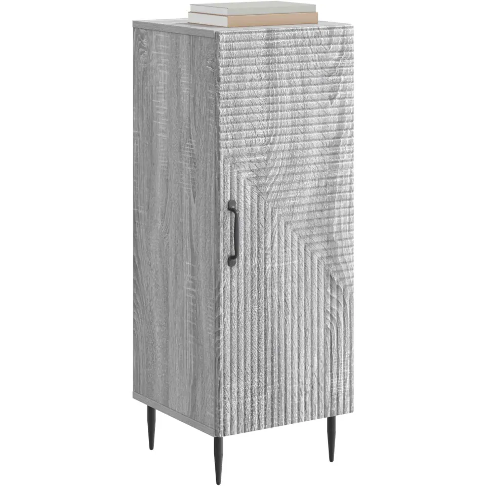 vidaXL Dressoir Grijs sonoma 33 x 34,5 x 89,5 cm Bewerkt hout