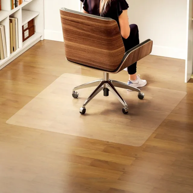 OKWISH Bodembeschermmat Antislip – 120 x 120 cm – Kunststof – Transparant – Voor Bureaustoelen En Vloerbescherming – Opvouwbaar