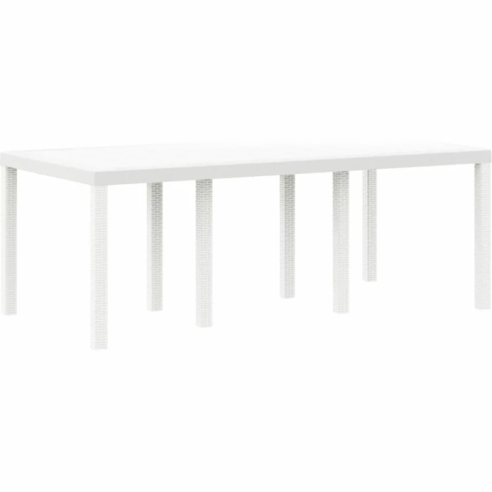 vidaXL Tuinstafel Wit 200 x 100 x 73 cm poly rattan