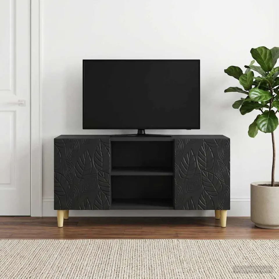 vidaXL TV-kast 102 x 34,5 x 50 cm Zwart Bewerkt hout, foto 3