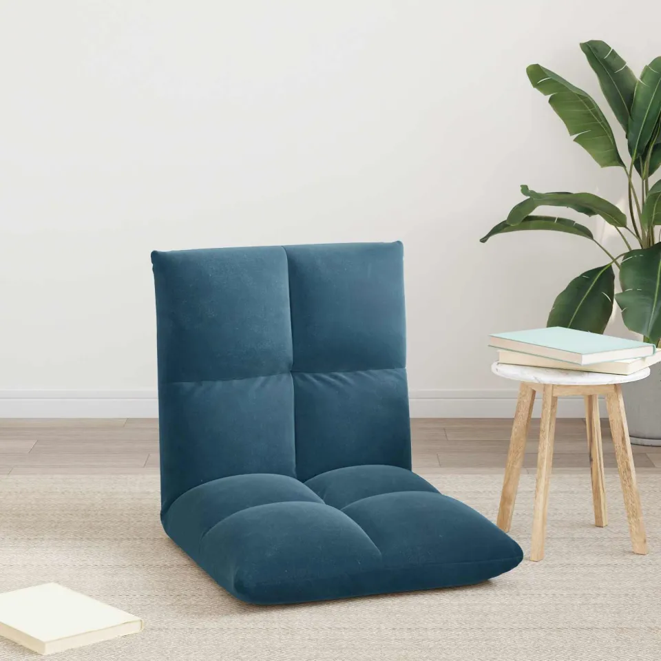 vidaXL Verstelbare vlo stoelen Blauw Fluweel, foto 3