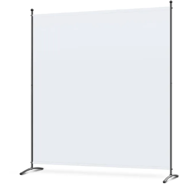 Famanu Kamerscherm, 1-delig, paravent, ruimteverdeler met inkijkbescherming voor kantoor, hotel, ziekenhuis, woonkamer, balkon en tuin, wit, 162 x 180 cm