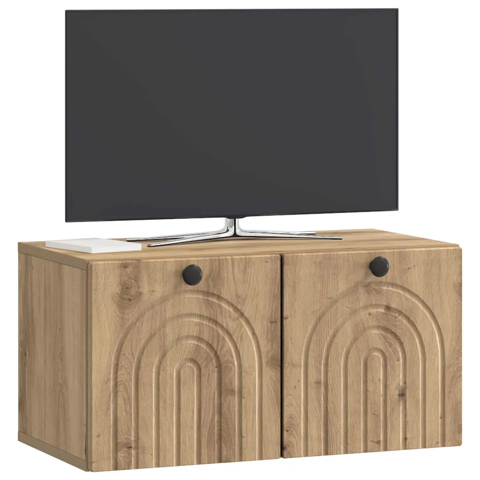 vidaXL Wandbeugel TV-kast 59,5 x 31 x 30 cm Artisanaal eiken, foto 3