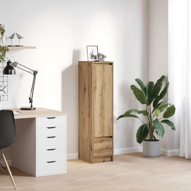 vidaXL Highboard 29,5x34x119,5 cm spaanplaat eikenkleurig eikenkleurig, foto 2