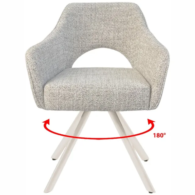 Livingfurn Eetkamerstoel Helen Zand Naturel - Set van 2