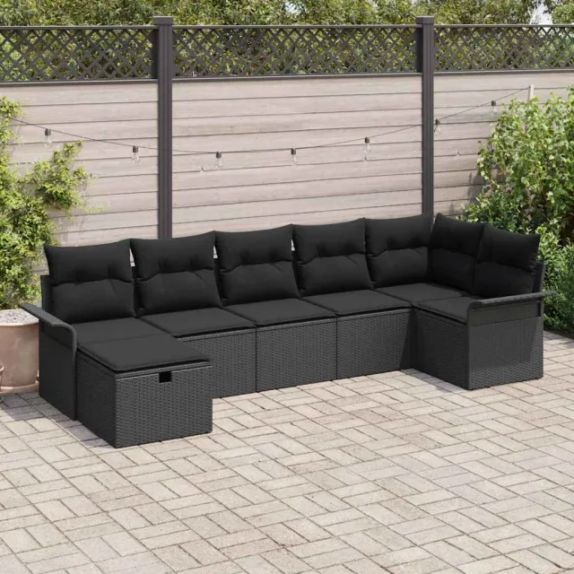vidaXL Tuin Sofa Set 7 st Poly riet beige, foto 2