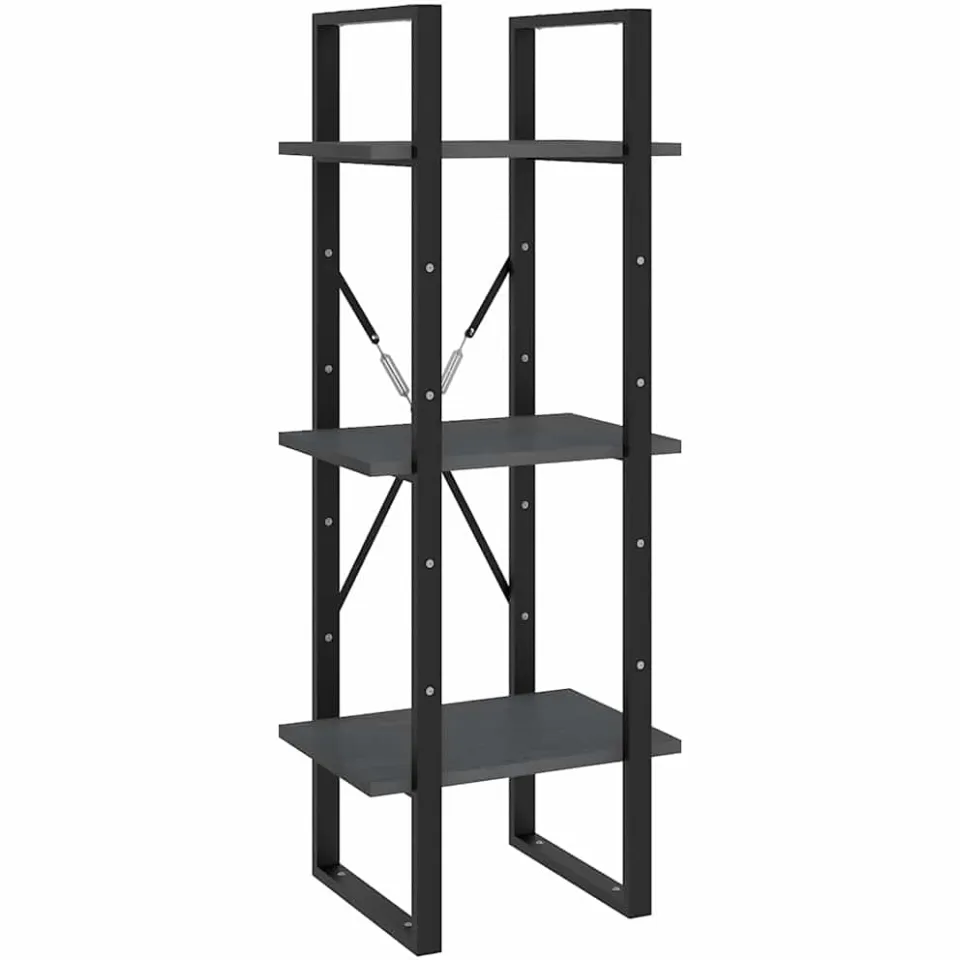 vidaXL Boekenkast met 5 schappen 40x30x175 cm massief grenenhout grijs, foto 4
