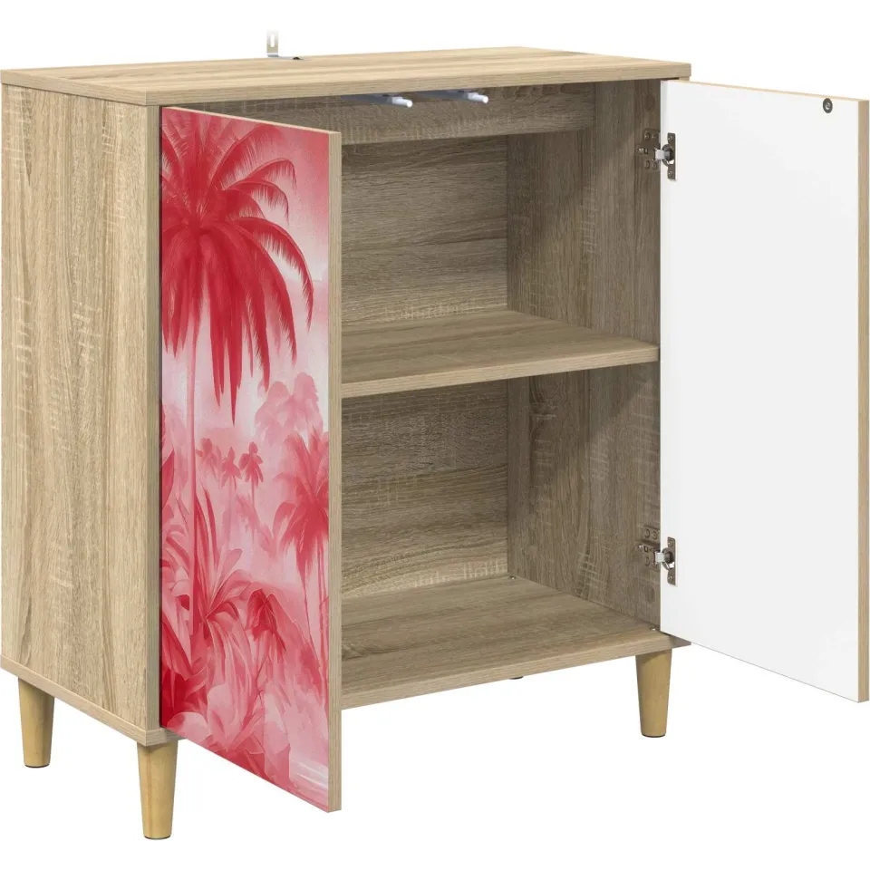 vidaXL Dressoir AACHEN Sonoma 69 x 33 x 75 cm Bewerkt hout bruin, foto 2
