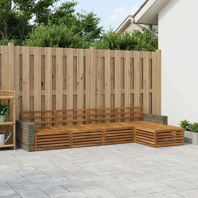 vidaXL Buiten bankenset 5 st 4-zits Naturel Massief Acaciahout