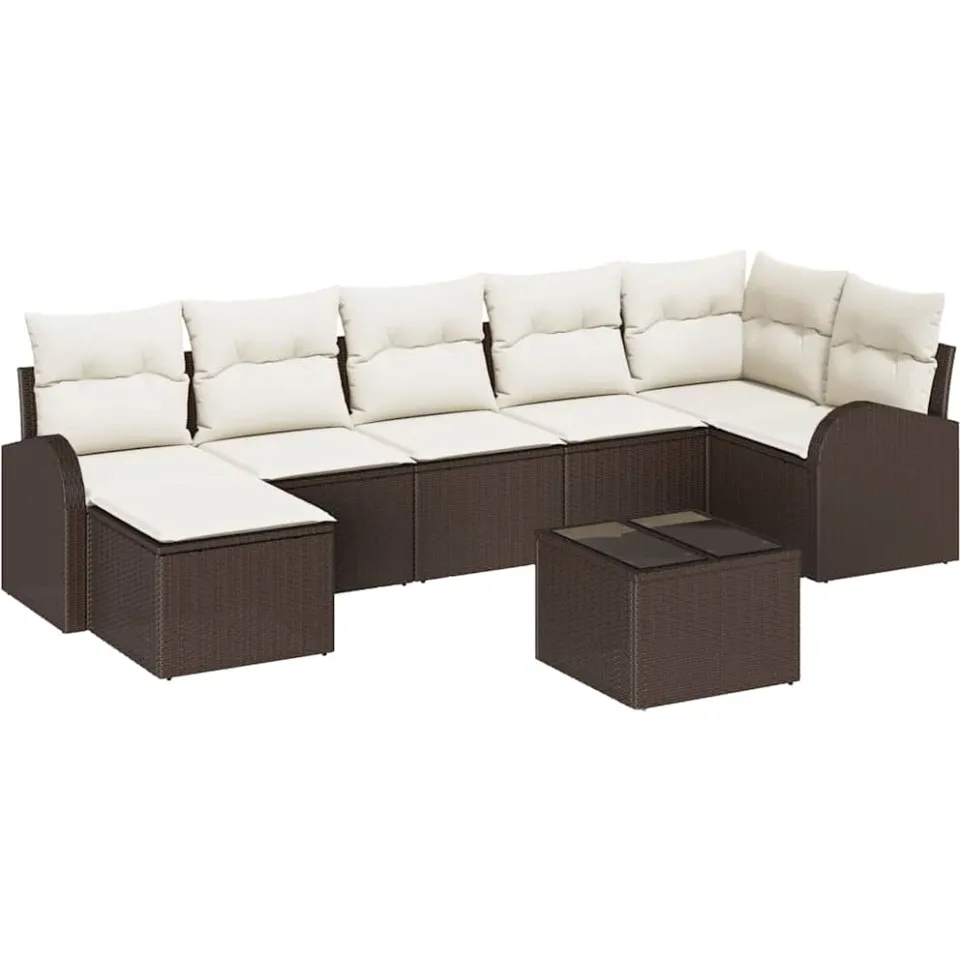 vidaXL Tuin Sofa Set 8 st Bruin [Synthetisch]: Poly Rattan