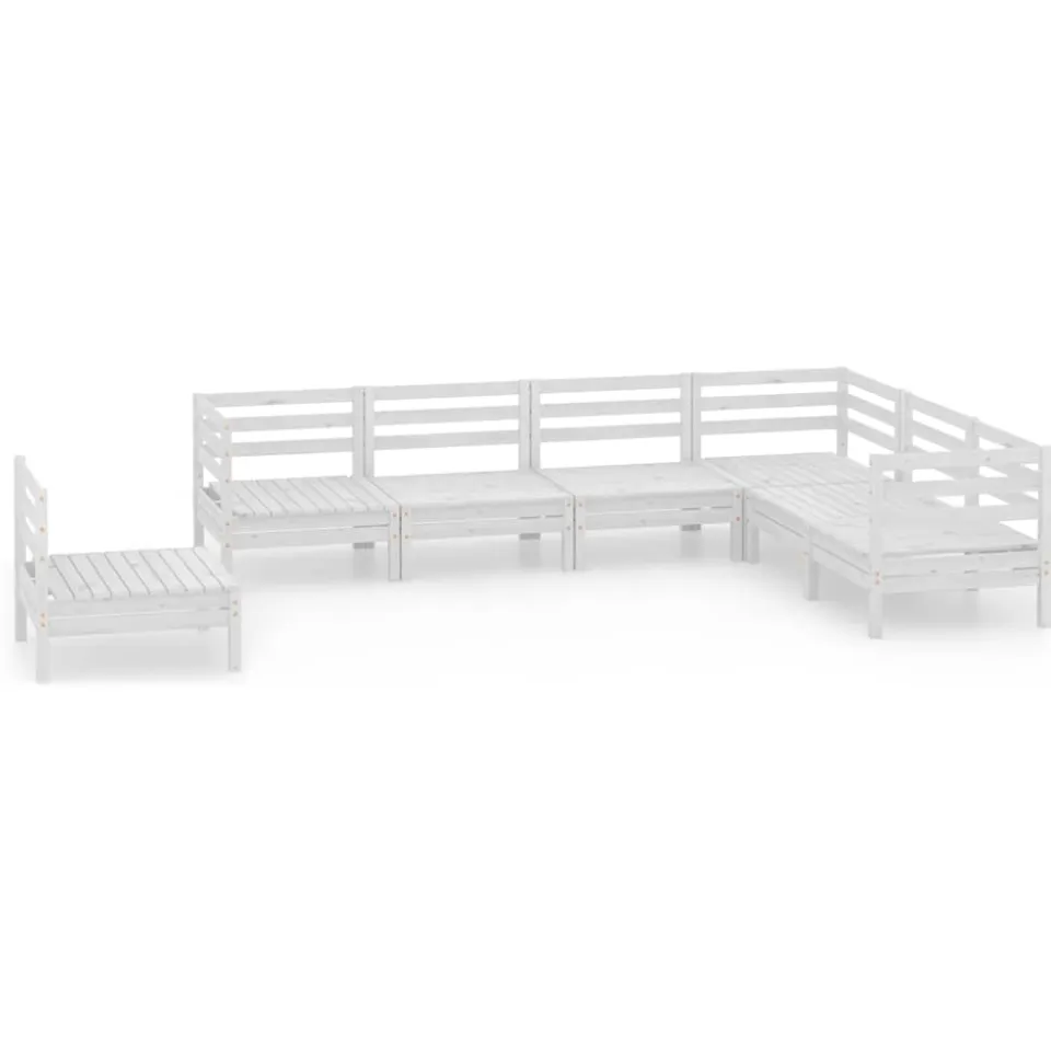 vidaXL 7-delige Loungeset massief grenenhout wit, foto 3