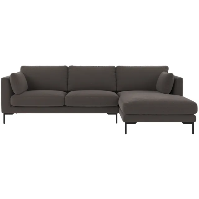 Rowico Home Corwin gestoffeerde hoekbank antraciet - rechts - 270 cm Zwart