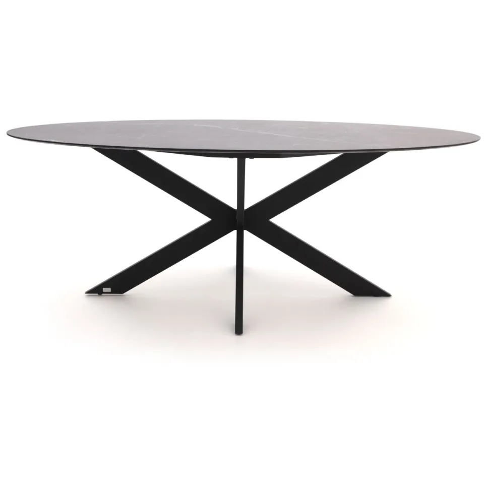 Bellagio tuinmeubelen Bellagio Furato ellips dining tuintafel 200x110cm zwart, foto 3