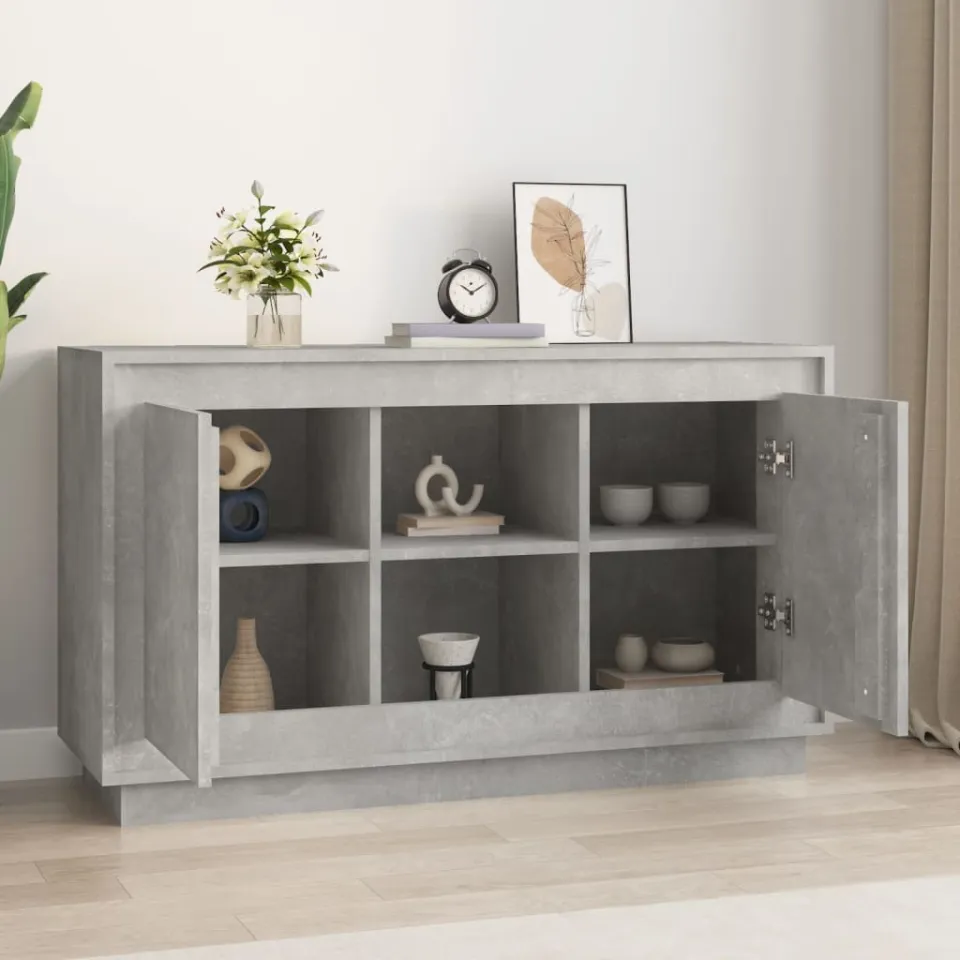 vidaXL Dressoir 102x35x60 cm bewerkt hout betongrijs grijs, foto 3