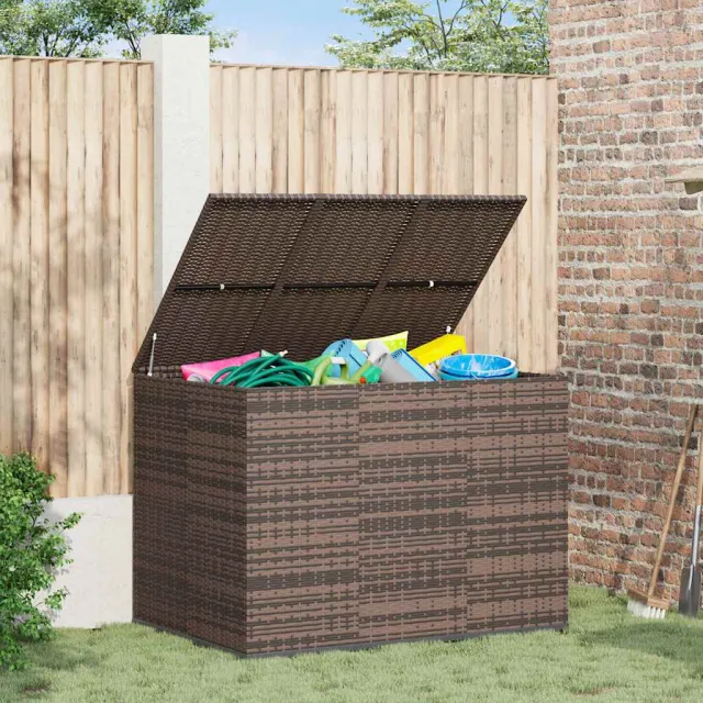 vidaXL Tuinbox 145x100x103 cm polyetheen rattan bruin, foto 2
