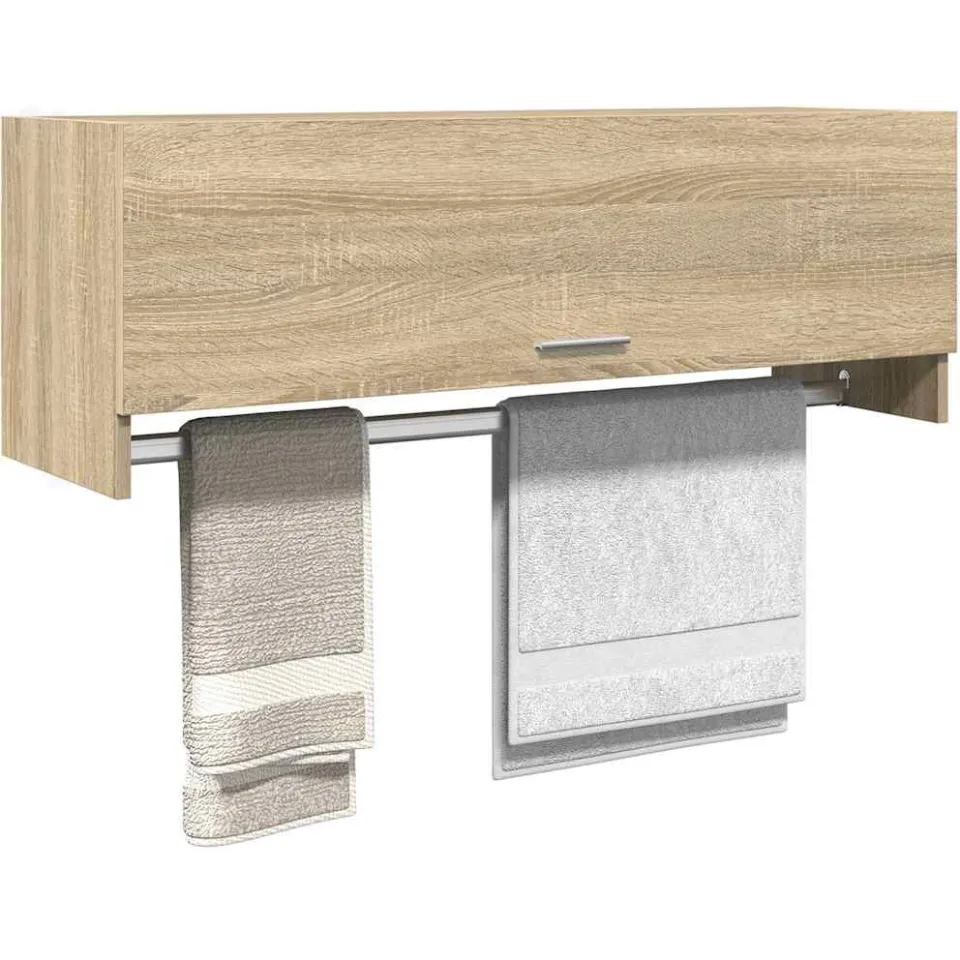 vidaXL Kledingkast 100x32,5x35 cm bewerkt hout sonoma eikenkleurig Bruin