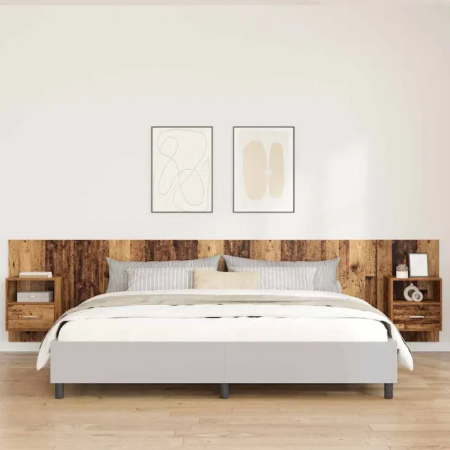 vidaXL Hoofdbord Met Kast 3 st Oud Hout Bewerkt hout Bruin