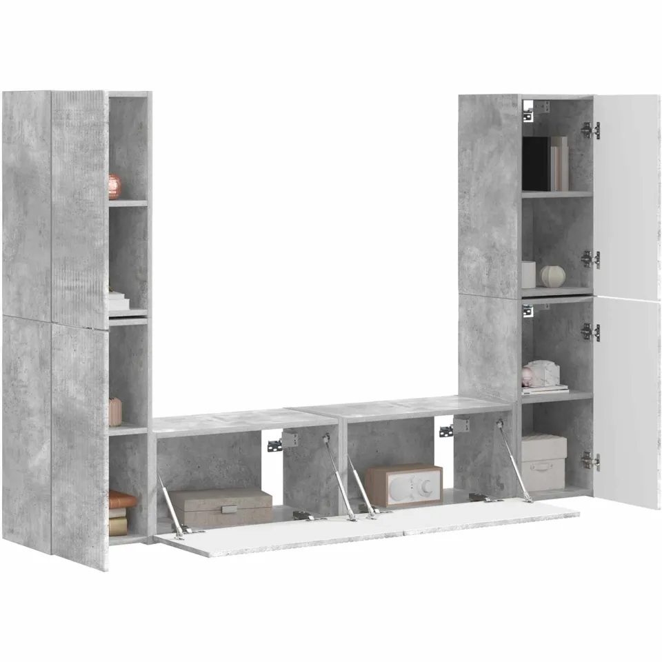 vidaXL Tv-meubelset 6 st 31 x 30 x 60 cm Betongrijs