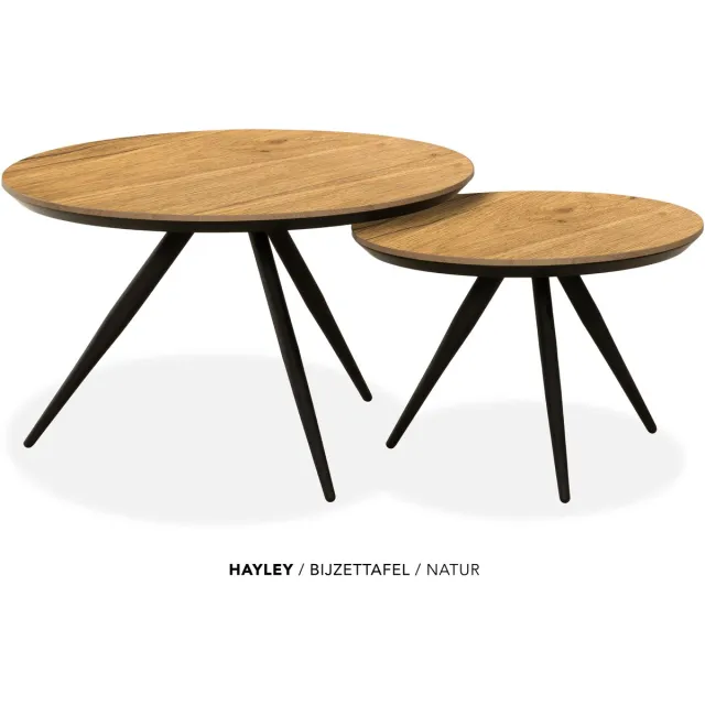 Maxfurn Set van 2 ronde salontafels met verjongde rand | kleur: Natur