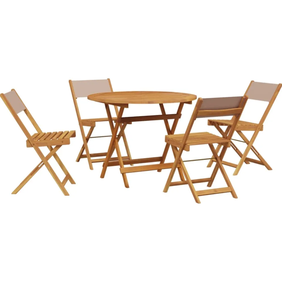 vidaXL 5-delige Tuinset massief hout en stof taupe, foto 4