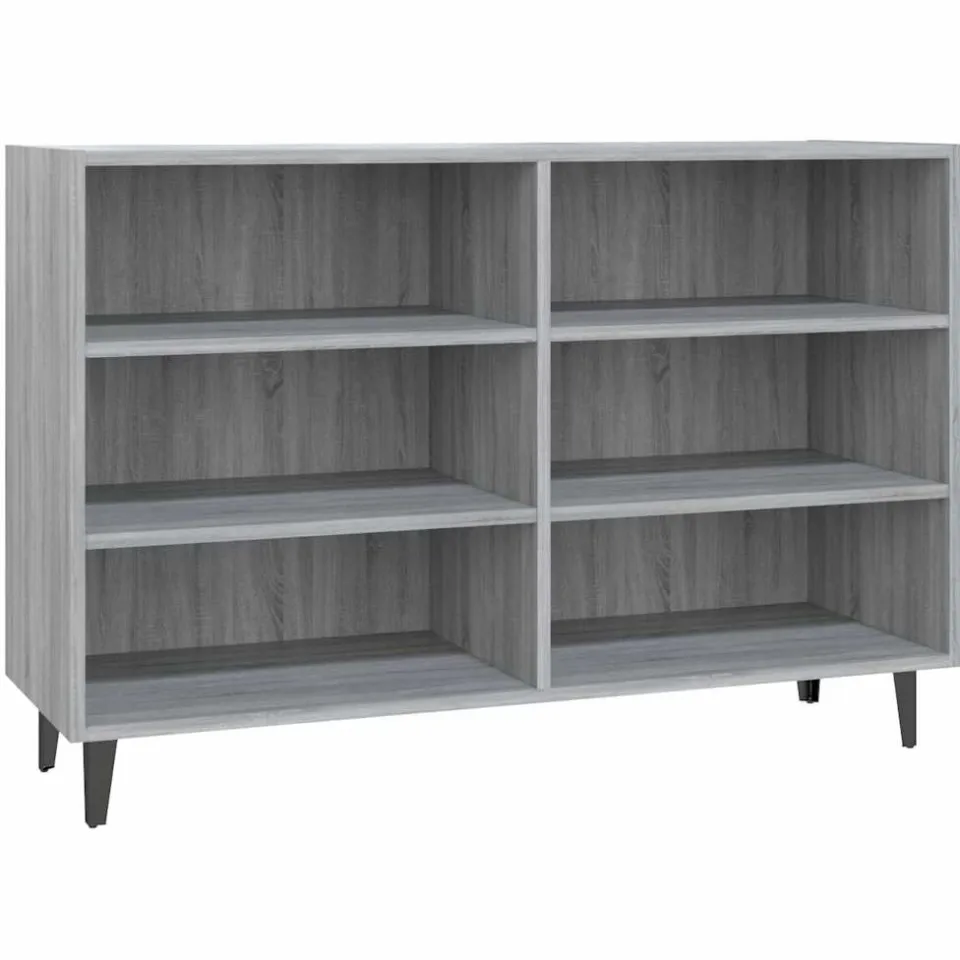 vidaXL Dressoir 103,5x35x70 cm bewerkt hout grijs sonoma eikenkleurig, foto 3