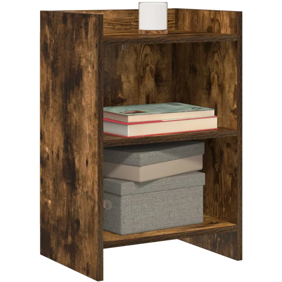 vidaXL Nachtkastjes 2 st Gerookt eiken 40 x 30 x 60 cm Bewerkt hout Bruin