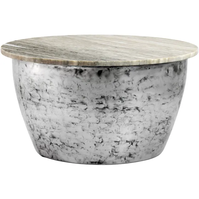 Cosmo Casa Salontafel - Marmer - Wit - IJzeren onderstel - 60 x 60 x 34 cm