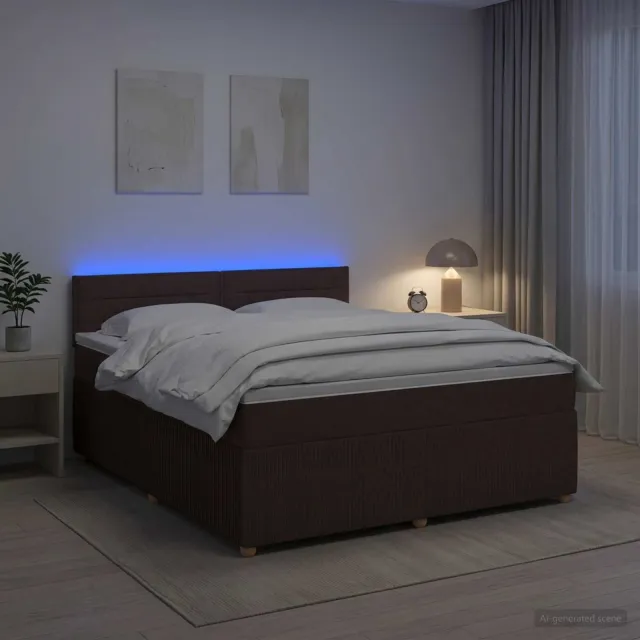 vidaXL Boxspringbed met matras Donkerbruin 180 x 200 cm Stof