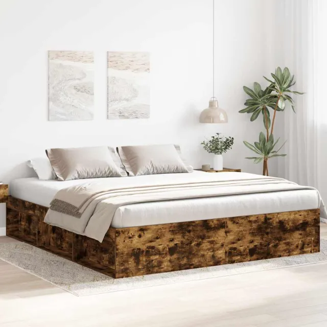 vidaXL Bedframe gerookt eikenkleurig 200x200 cm