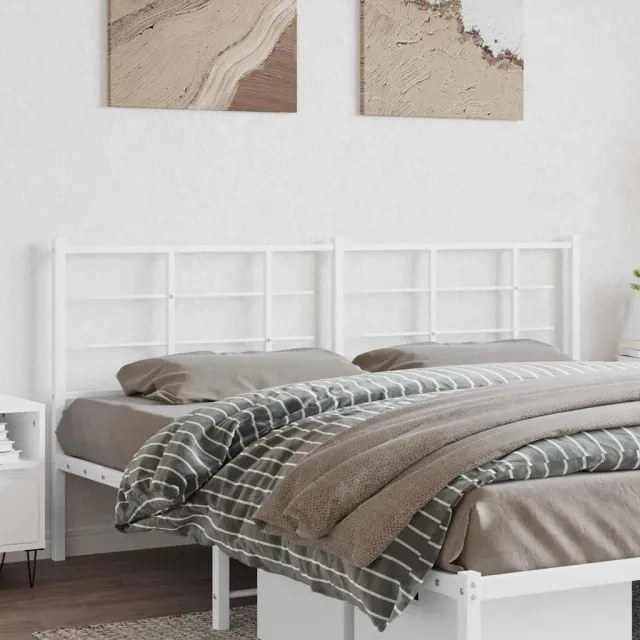 vidaXL Vervangend hoofdbord 193 cm metaal wit