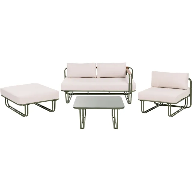 Beliani CAMEROTA - Loungeset 3-zits - Groen - Staal