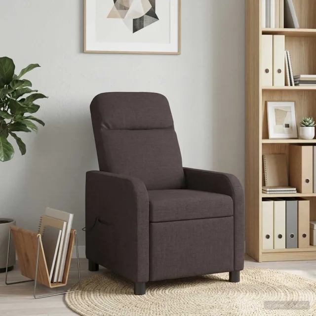 vidaXL Massage Recliner Donkerbruin Stof