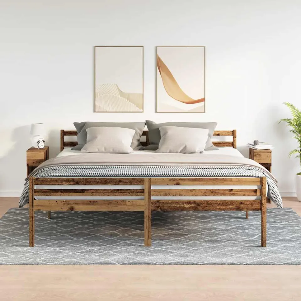 vidaXL Nachtkastjes 2 st met lade 20x36x60 cm oud houtkleurig bruin, foto 2