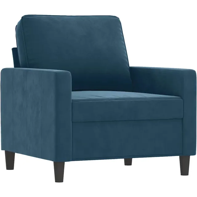 vidaXL Fauteuil - 60 - cm - fluweel - blauw
