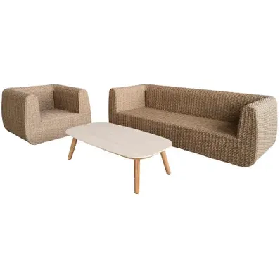 Central Park - Loungeset Kyma - Aluminium/wicker - Beige - 4 Personen, foto 3